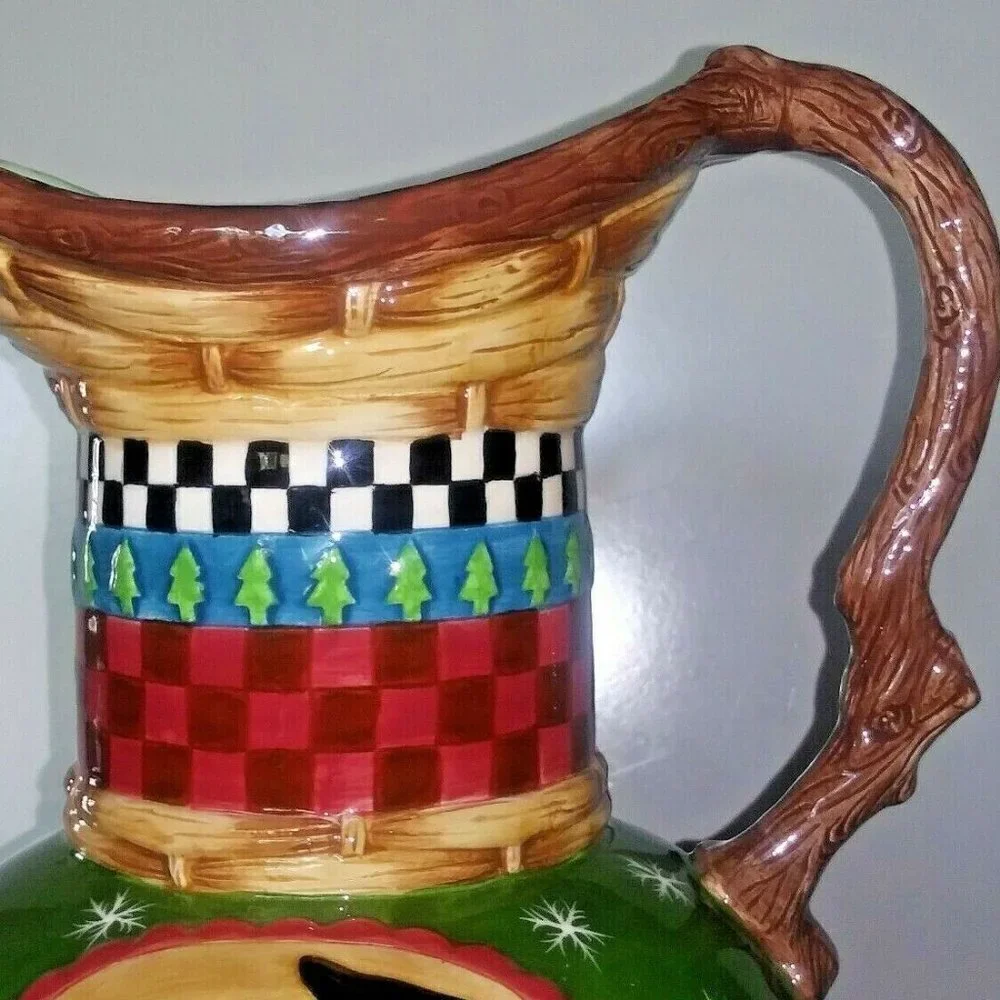 VTG Snowman Mr. & Mrs. Pitcher VASE Checkered Peggy Fairfax House of Hatten